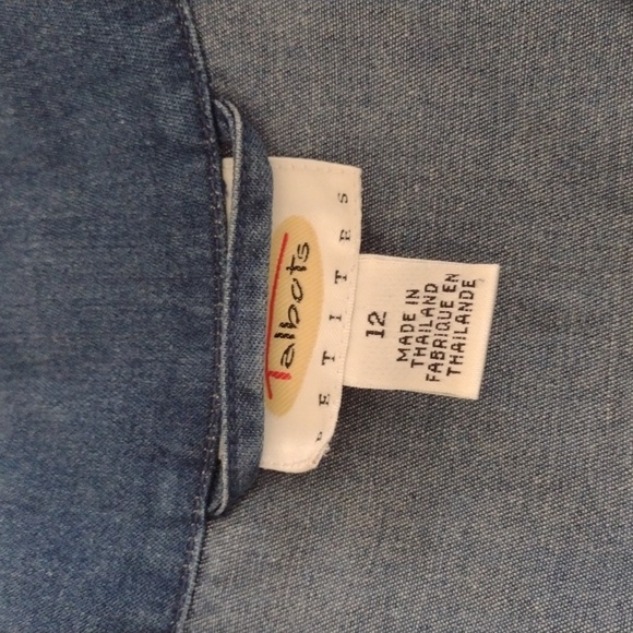 Talbots Petites Vintage Lightweight Denim Long Sleeve Shirt Dress Size 12p - Picture 4 of 13